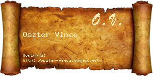 Oszter Vince névjegykártya
